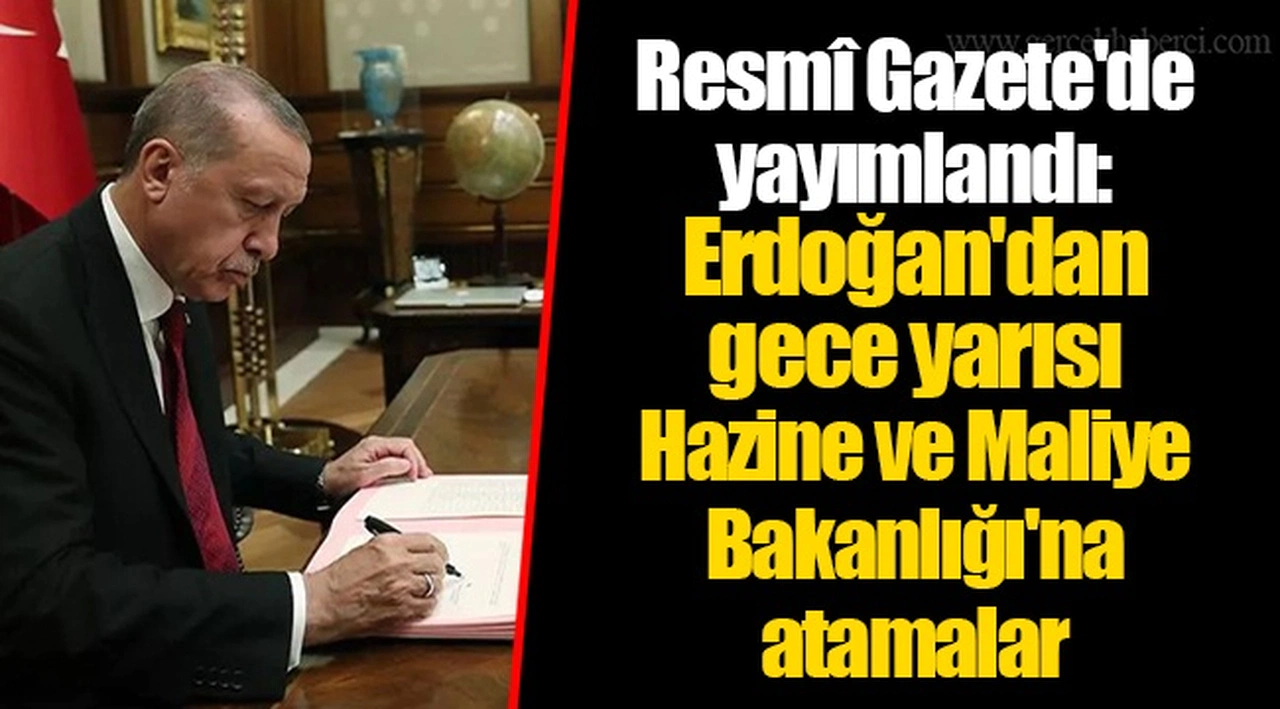 Resmî Gazete'de yayımlandı: Erdoğan'dan gece yarısı Hazine ve Maliye Bakanlığı'na atamalar