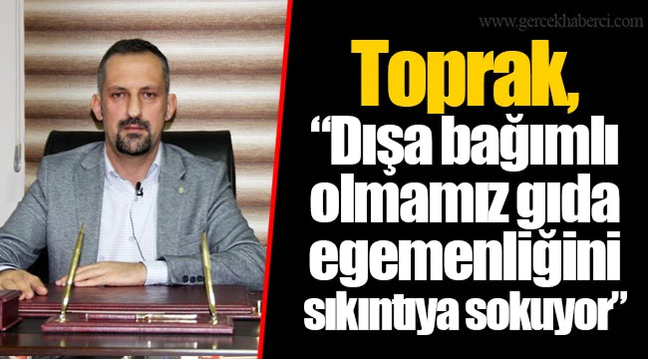 Toprak, "Dışa bağımlı olmamız gıda egemenliğini sıkıntıya sokuyor"