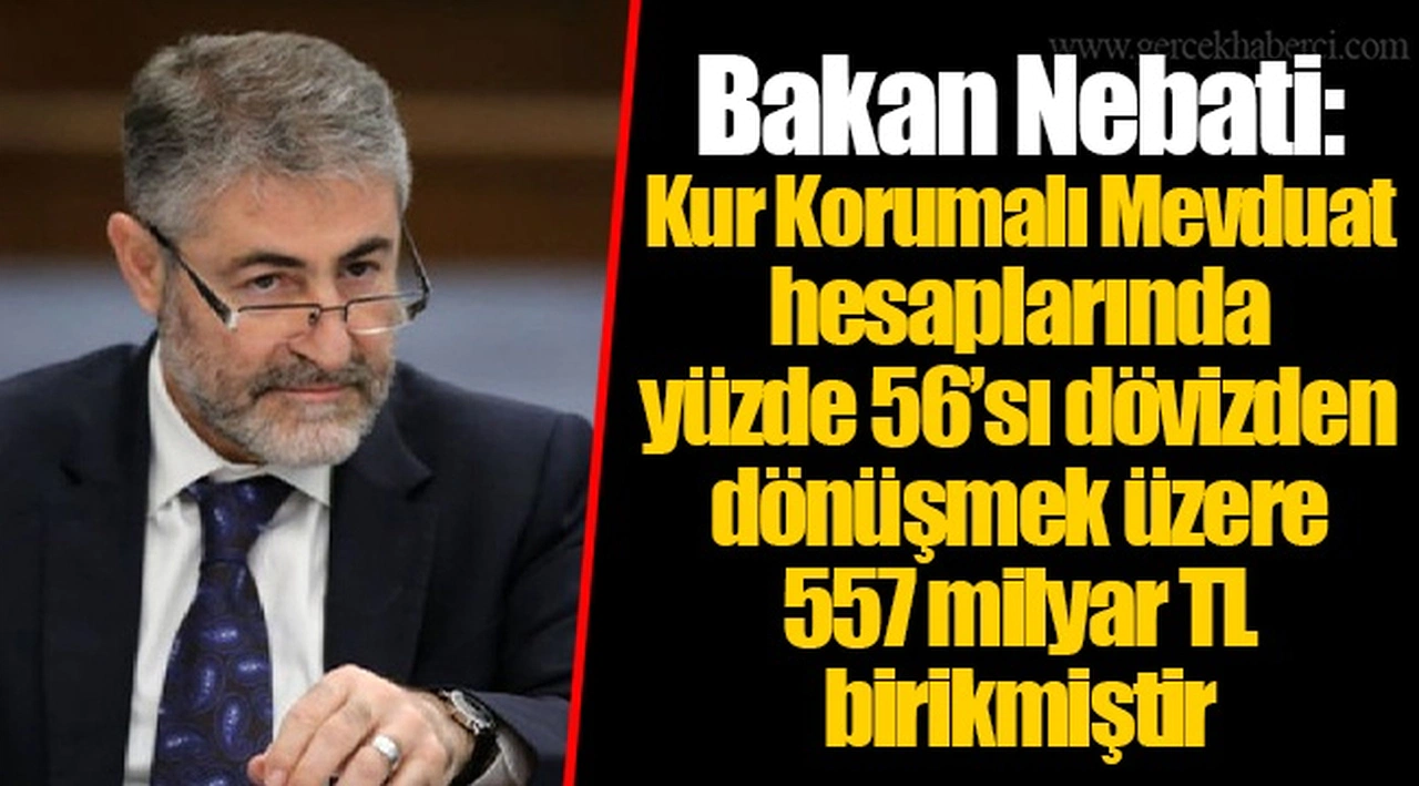 Bakan Nebati: Kur Korumalı Mevduat hesaplarında yüzde 56’sı dövizden dönüşmek üzere 557 milyar TL birikmiştir