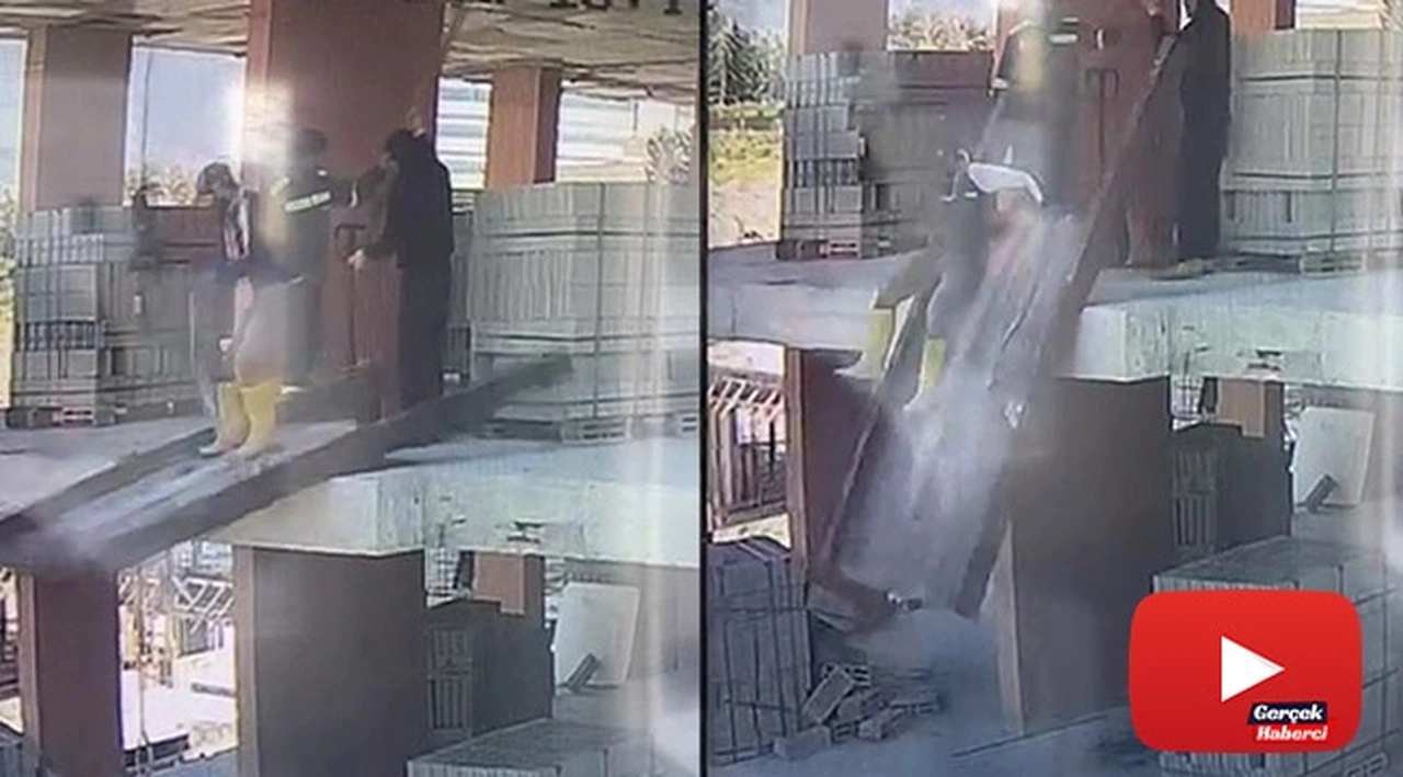 Dikkatsiz işçi, inşaatın ikinci katından bastığı kalasla birlikte aşağı düştü