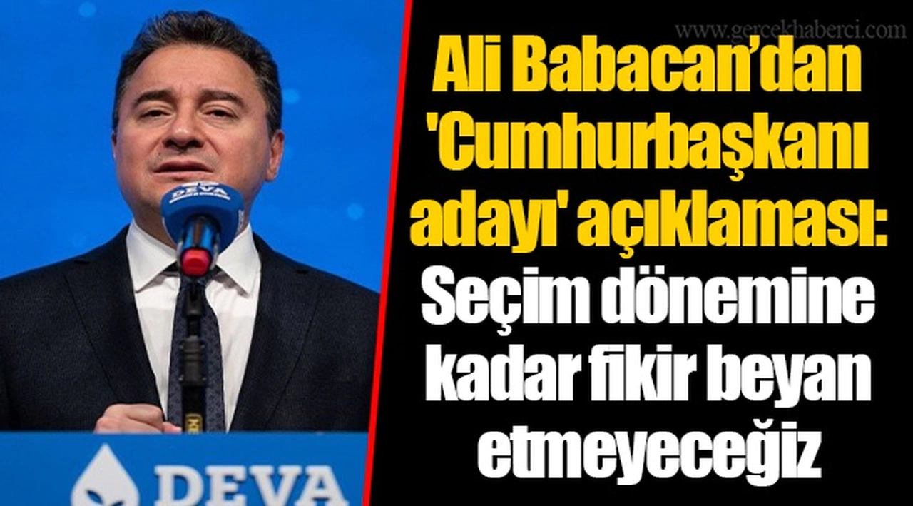 Ali Babacan’dan 'Cumhurbaşkanı adayı' açıklaması: Seçim dönemine kadar fikir beyan etmeyeceğiz