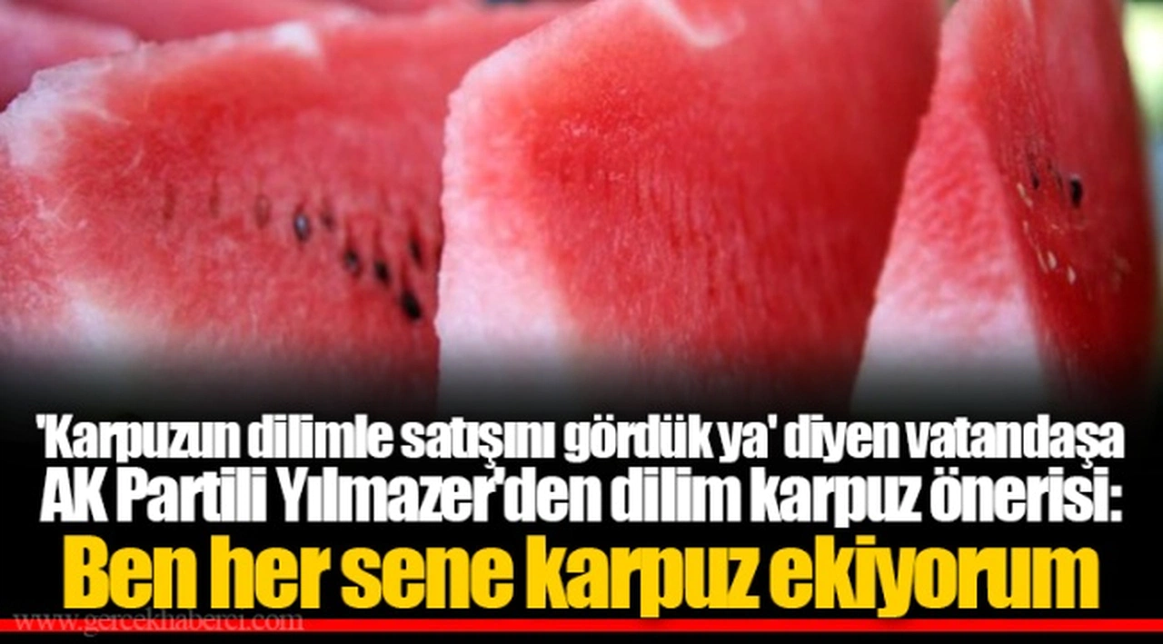 'Karpuzun dilimle satışını gördük ya' diyen vatandaşa AK Partili Yılmazer'den dilim karpuz önerisi: Ben her sene karpuz ekiyorum