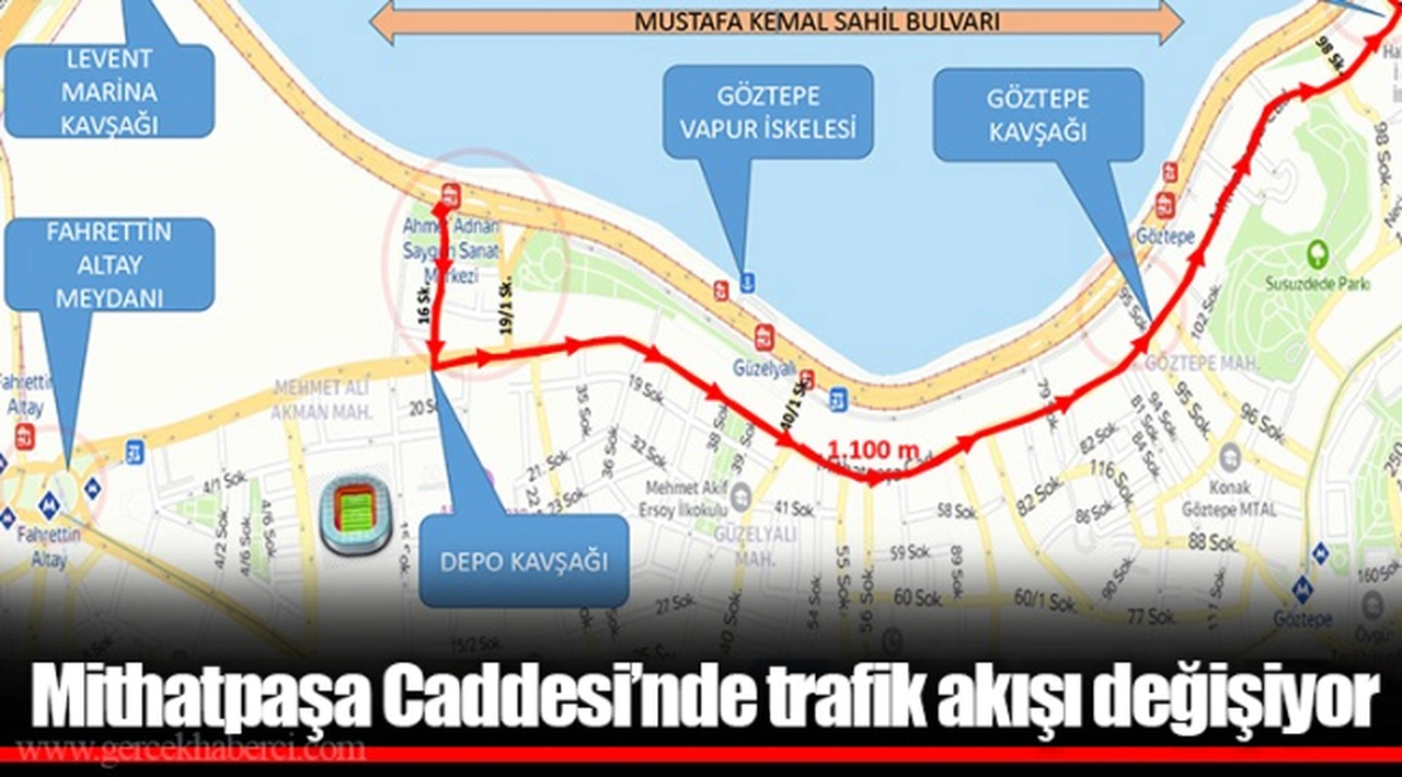 Mithatpaşa Caddesi’nde  trafik akışı değişiyor