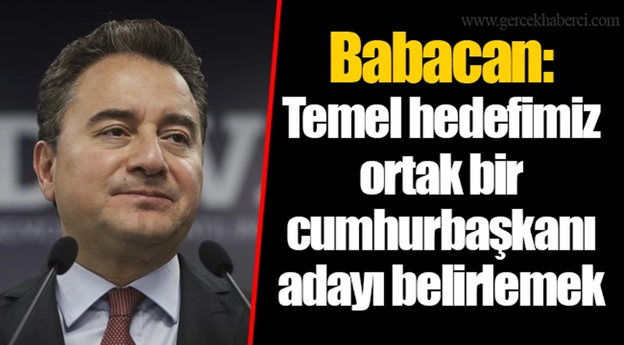 Babacan: Temel hedefimiz ortak bir cumhurbaşkanı adayı belirlemek
