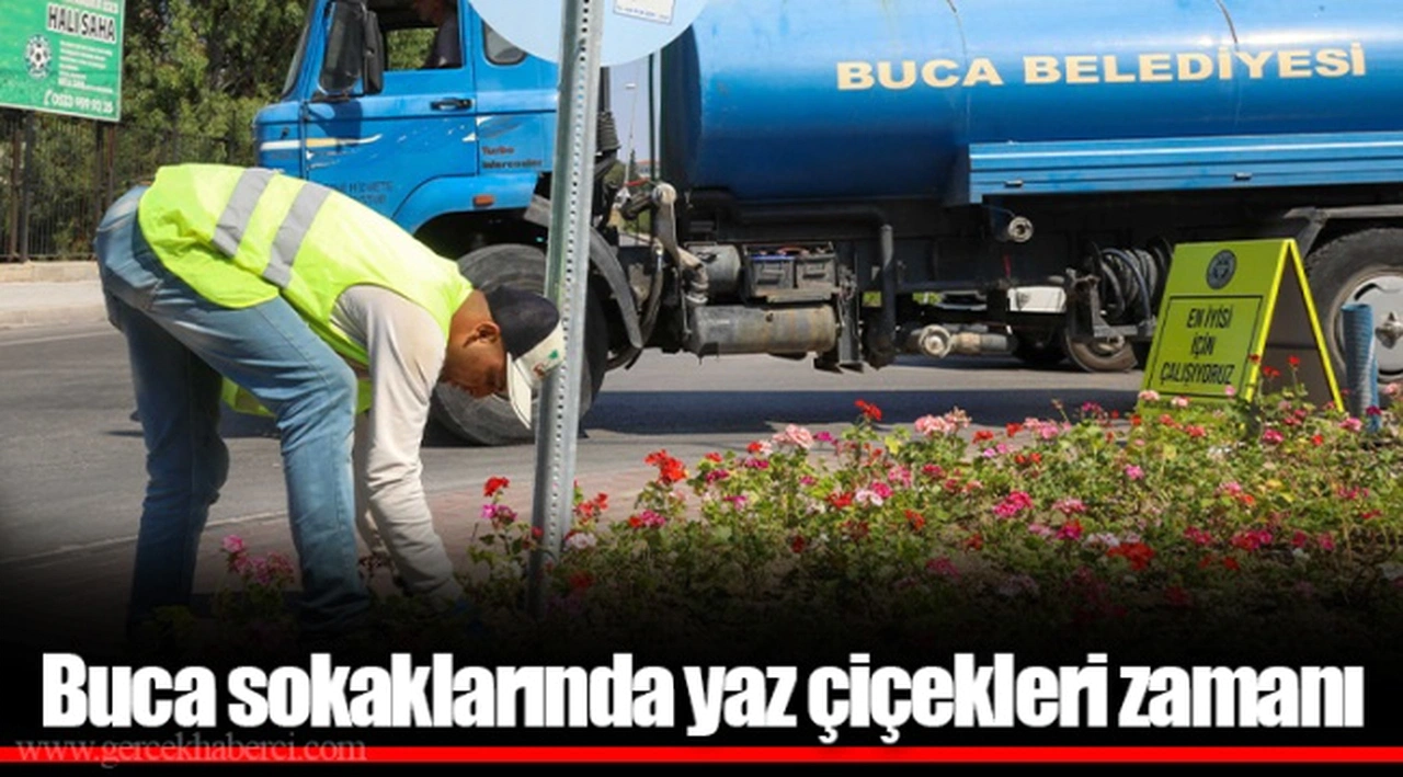 Buca sokaklarında yaz çiçekleri zamanı