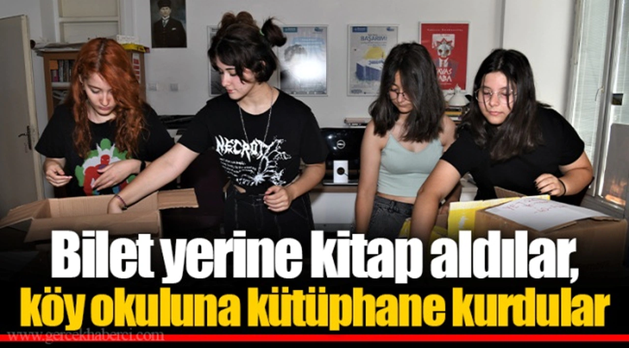 Bilet yerine kitap aldılar, köy okuluna kütüphane kurdular