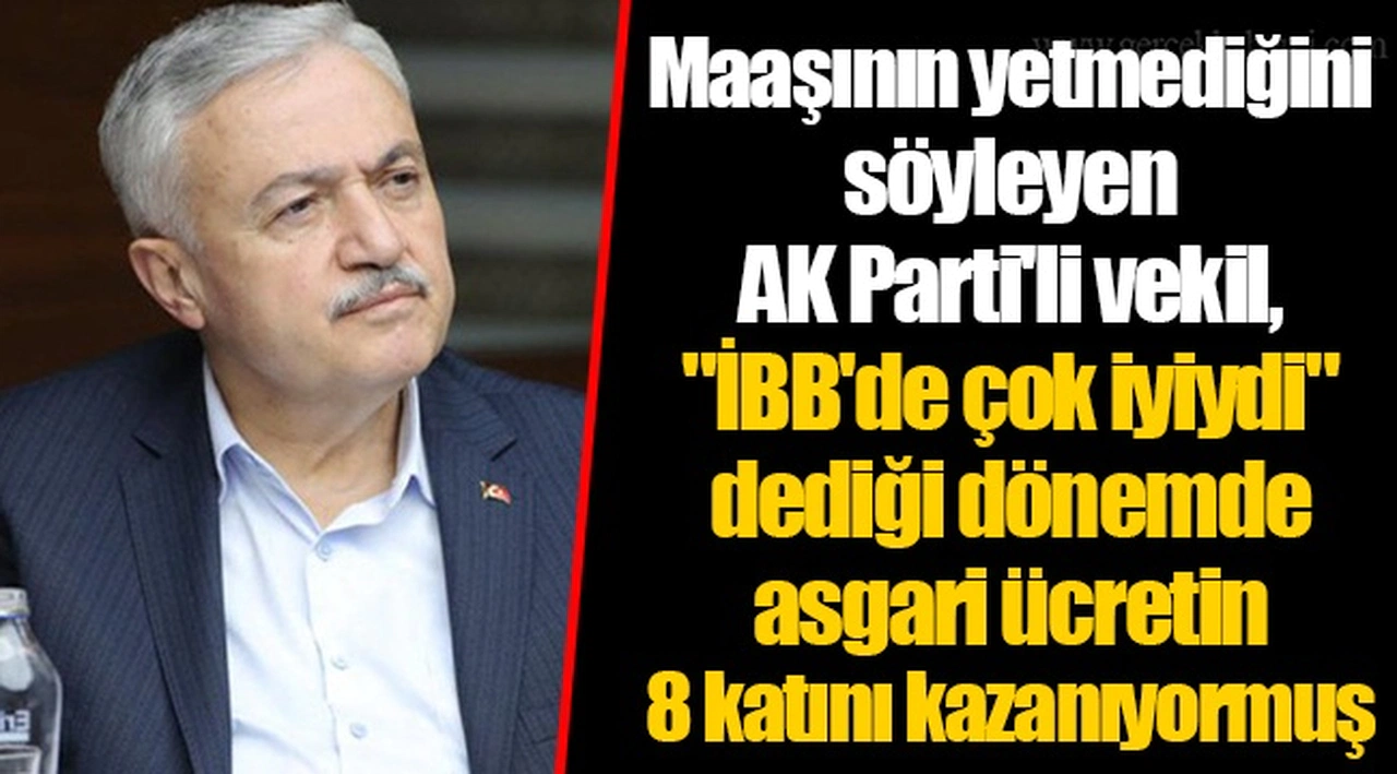 Maaşının yetmediğini söyleyen AK Partili vekil, "İBB'de çok iyiydi" dediği dönemde asgari ücretin 8 katını kazanıyormuş