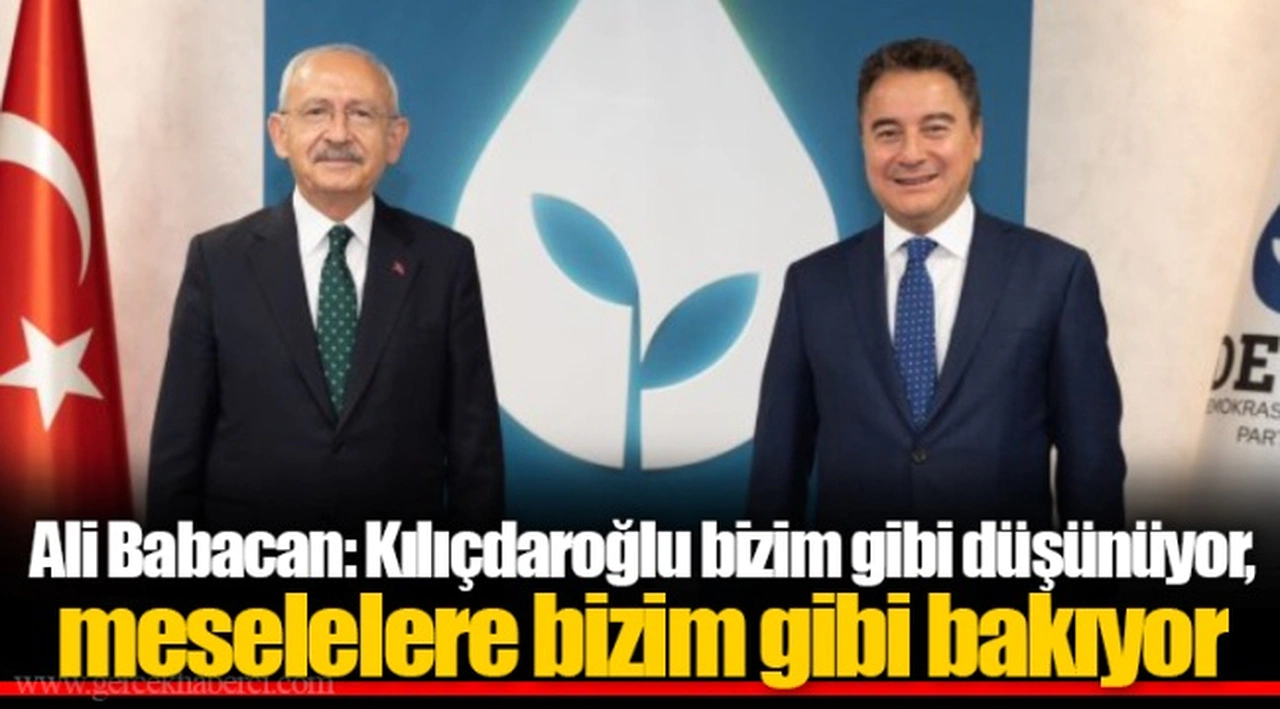 Ali Babacan: Kılıçdaroğlu bizim gibi düşünüyor, meselelere bizim gibi bakıyor