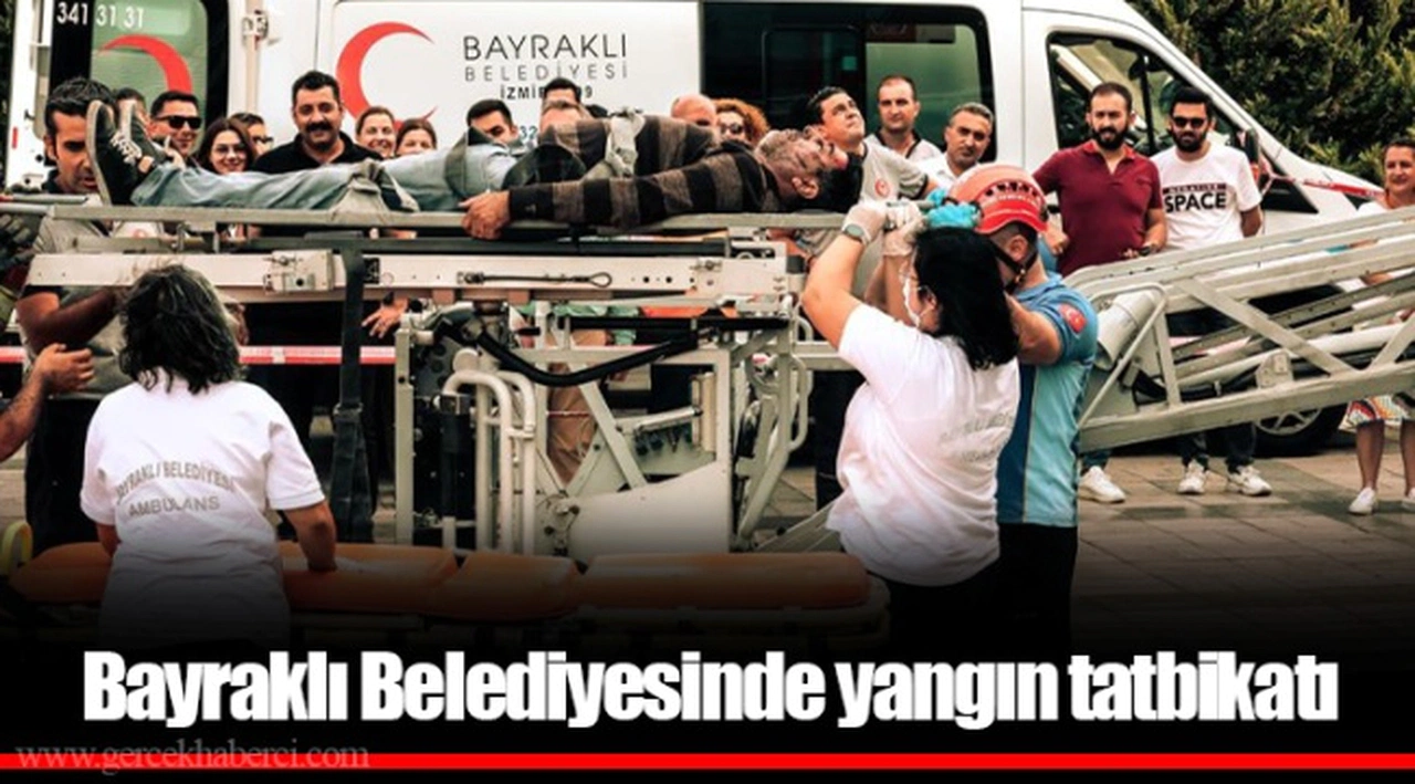 Bayraklı Belediyesinde yangın tatbikatı