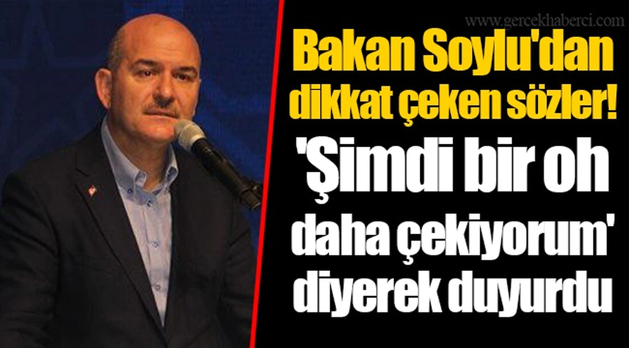 Bakan Soylu'dan dikkat çeken sözler! 'Şimdi bir oh daha çekiyorum' diyerek duyurdu