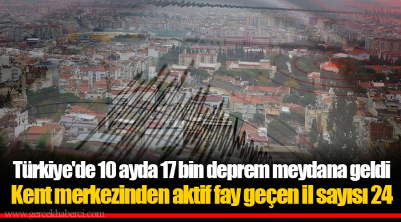 Türkiye'de 10 ayda 17 bin deprem meydana geldi