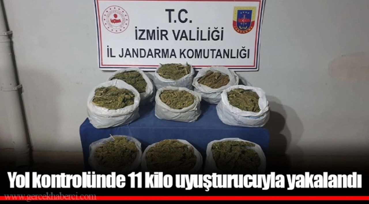 Yol kontrolünde 11 kilo uyuşturucuyla yakalandı