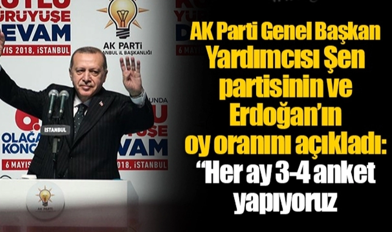 AK Parti Genel Başkan Yardımcısı Şen partisinin ve Erdoğan’ın oy oranını açıkladı: “Her ay 3-4 anket yapıyoruz