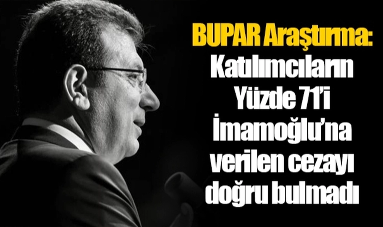 BUPAR Araştırma: Katılımcıların Yüzde 71’i İmamoğlu’na verilen cezayı doğru bulmadı