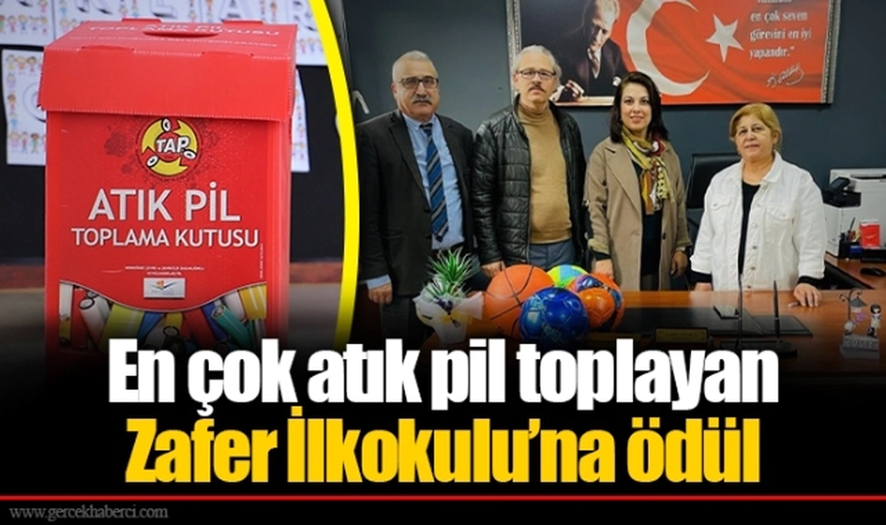 En çok atık pil toplayan Zafer İlkokulu’na ödül 
