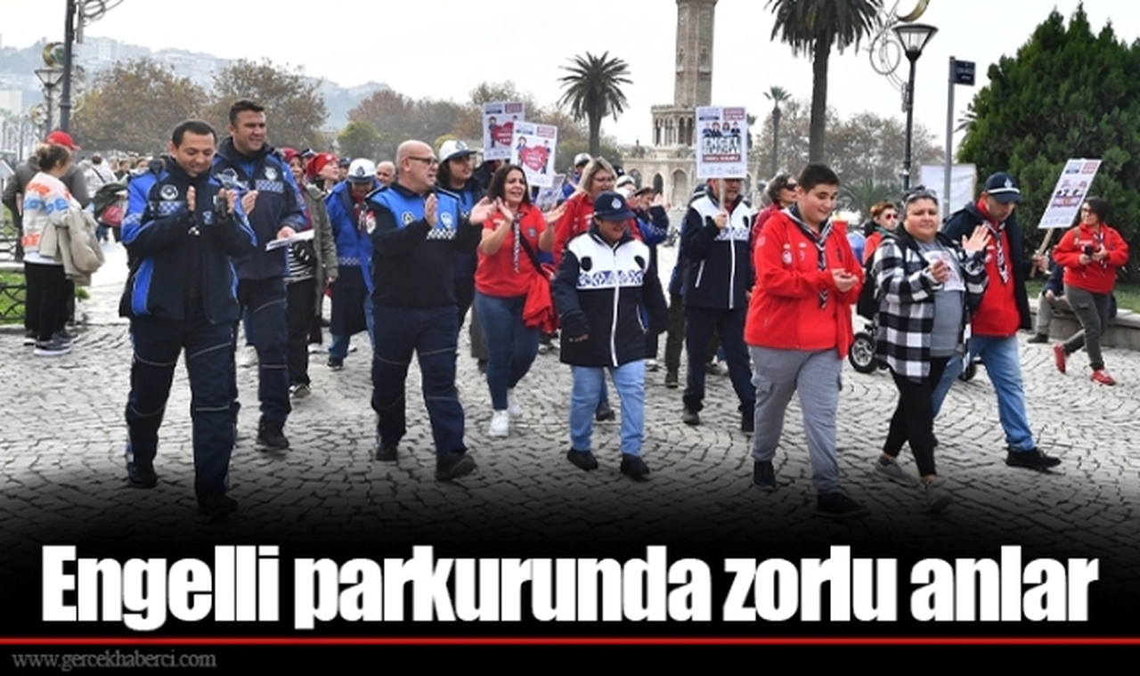 Engelli parkurunda zorlu anlar