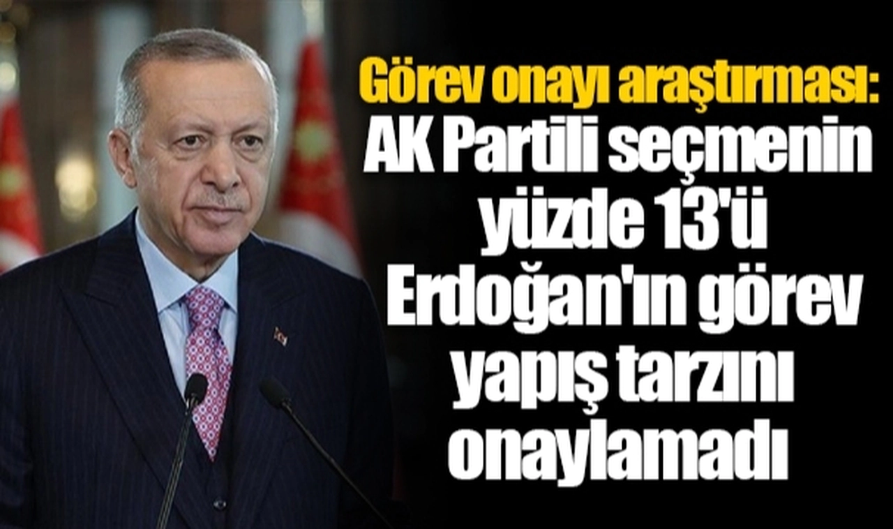 Görev onayı araştırması: AK Partili seçmenin yüzde 13'ü Erdoğan'ın görev yapış tarzını onaylamadı
