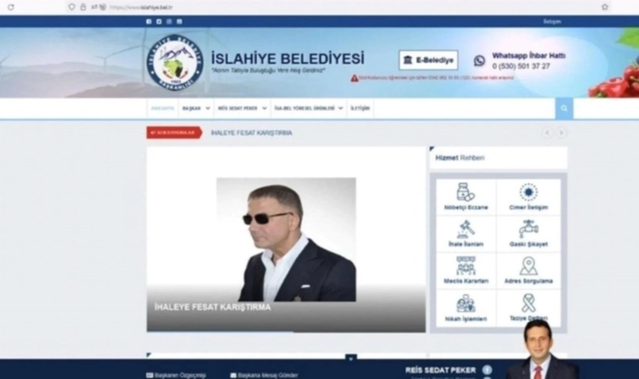 Hacklenen İslahiye Belediyesi'nin internet sitesinden Sedat Peker'e selam