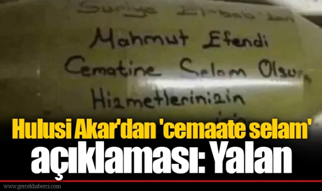 Hulusi Akar'dan 'cemaate selam' açıklaması: Yalan