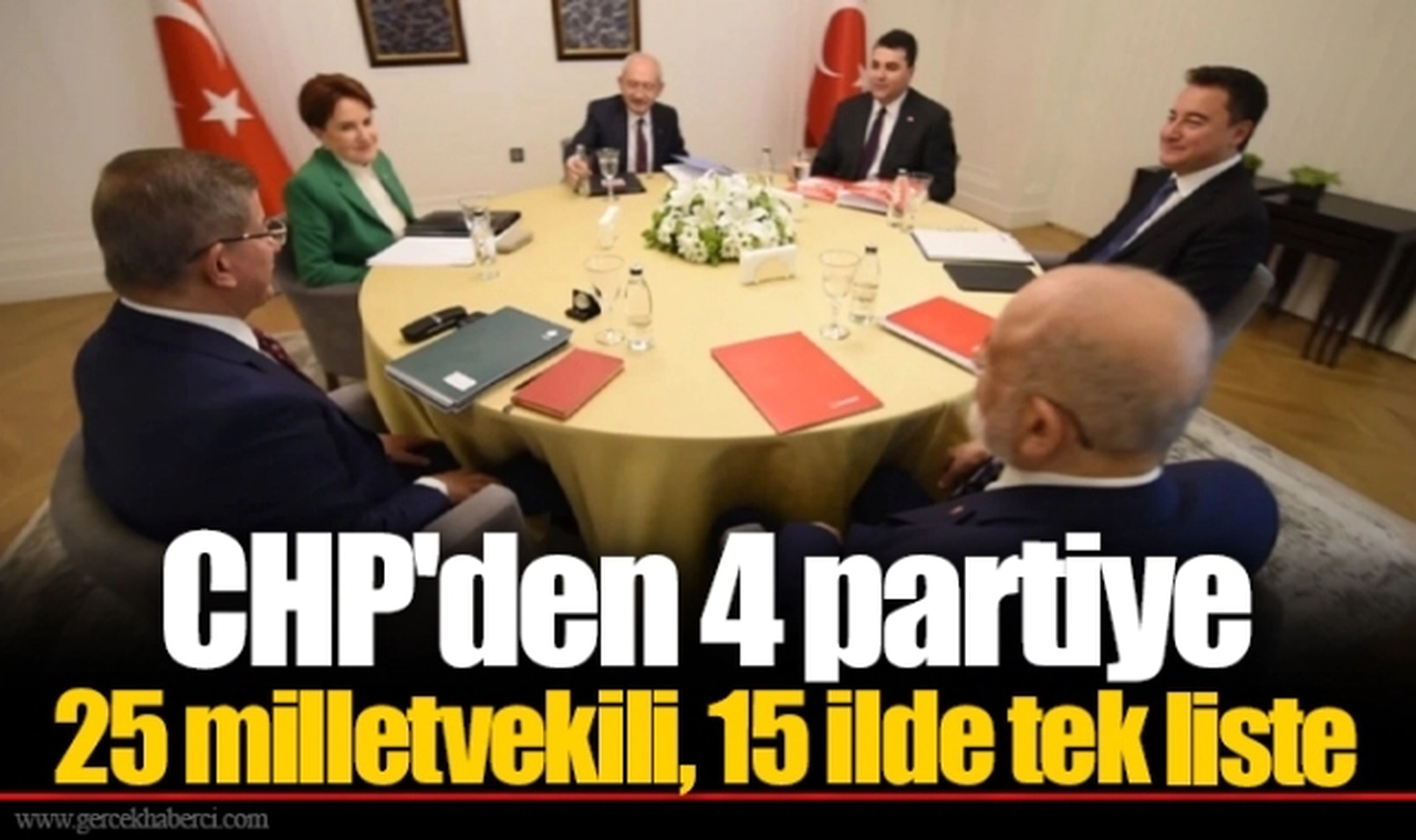 CHP'den 4 partiye 25 milletvekili, 15 ilde tek liste