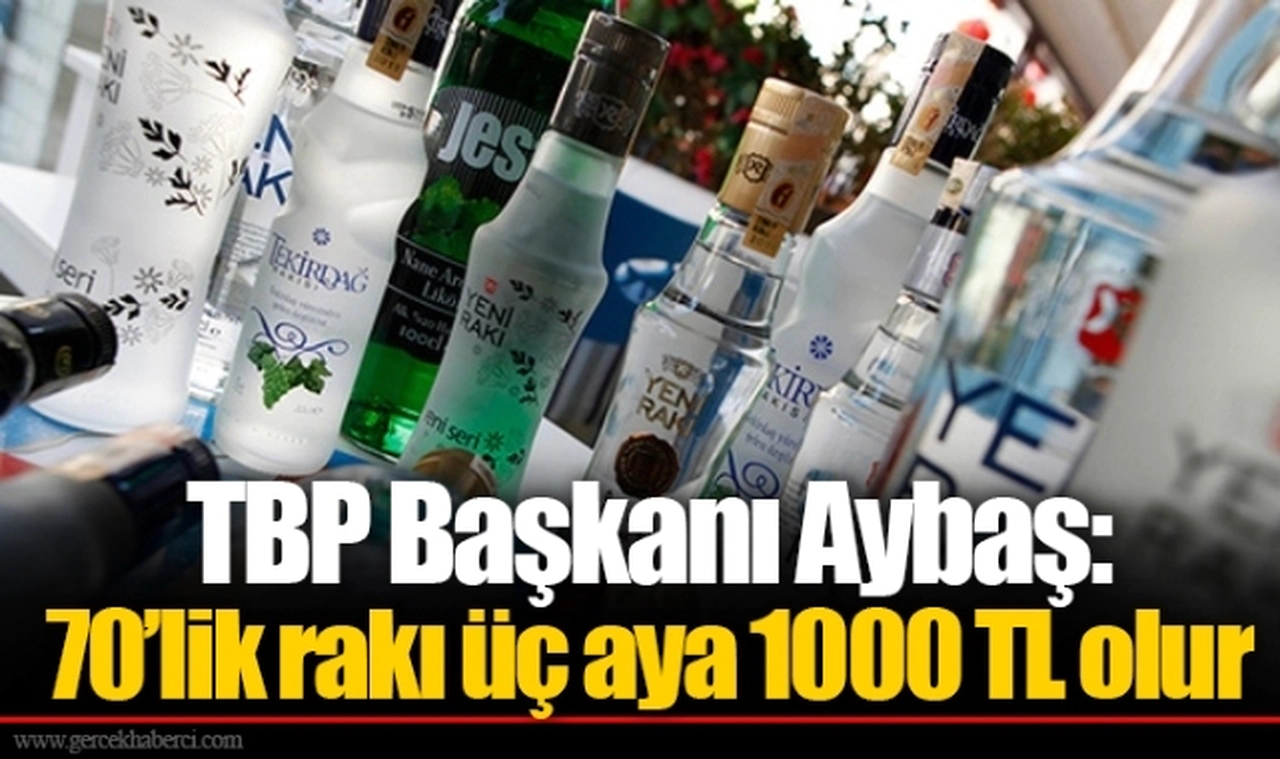 TBP Başkanı Aybaş: 70’lik rakı üç aya 1000 TL olur