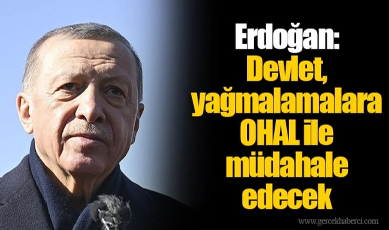 Erdoğan: Devlet, yağmalamalara OHAL ile müdahale edecek