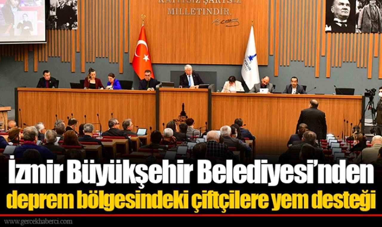 İzmir Büyükşehir Belediyesi'nden deprem bölgesindeki çiftçilere yem desteği