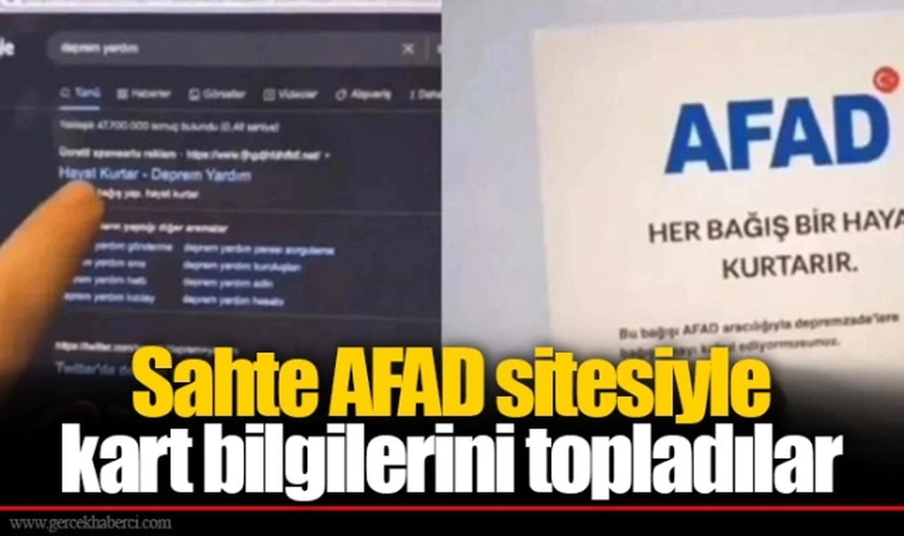 Sahte AFAD sitesiyle kart bilgilerini topladılar