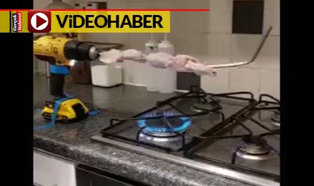 Matkapla tavuk pişirdi sosyal medyada viral oldu