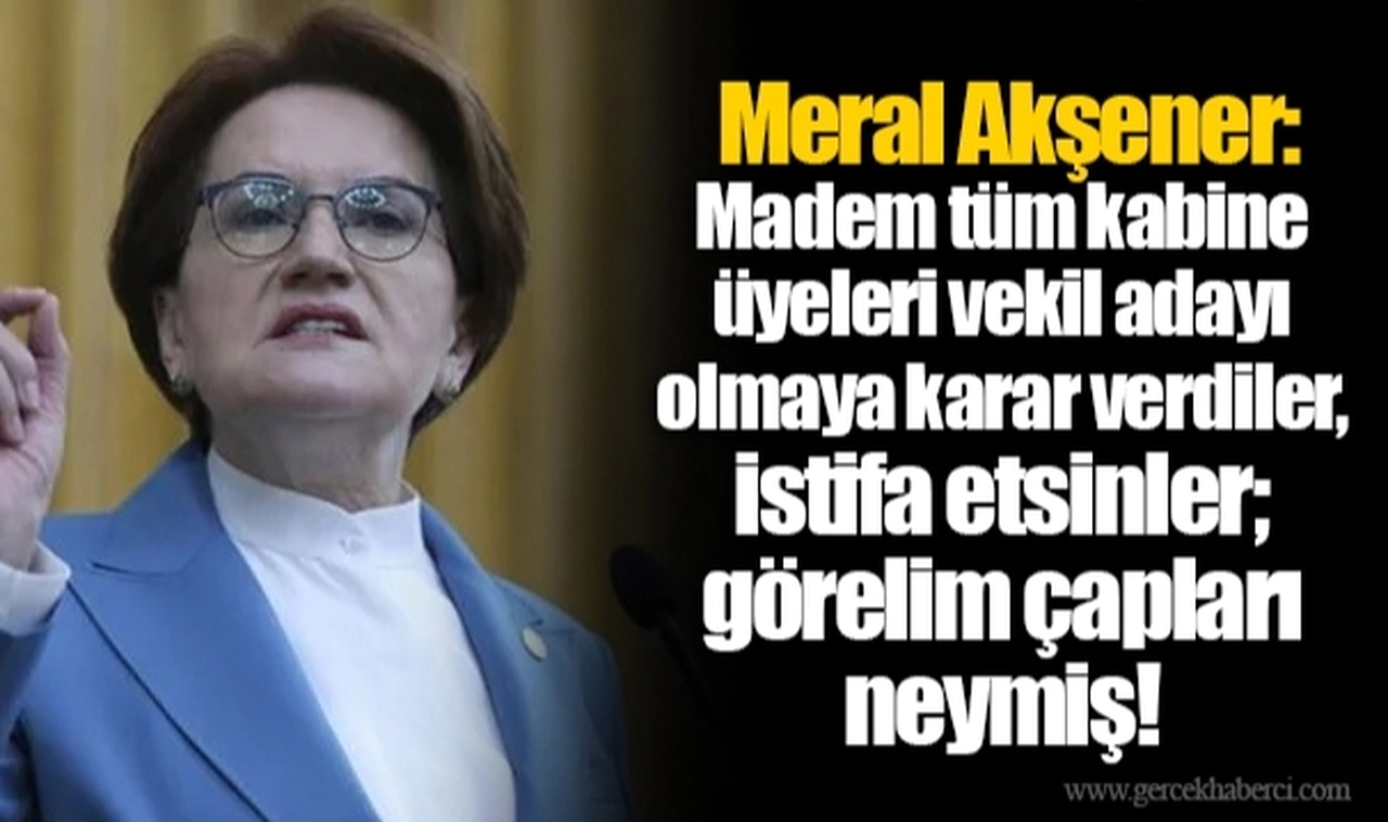 Meral Akşener: Madem tüm kabine üyeleri vekil adayı olmaya karar verdiler, istifa etsinler; görelim çapları neymiş!