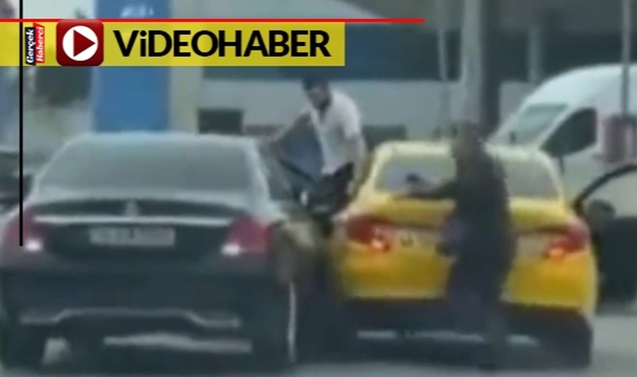 Trafik magandası, tartıştığı taksi şoförünü ezmeye çalıştı