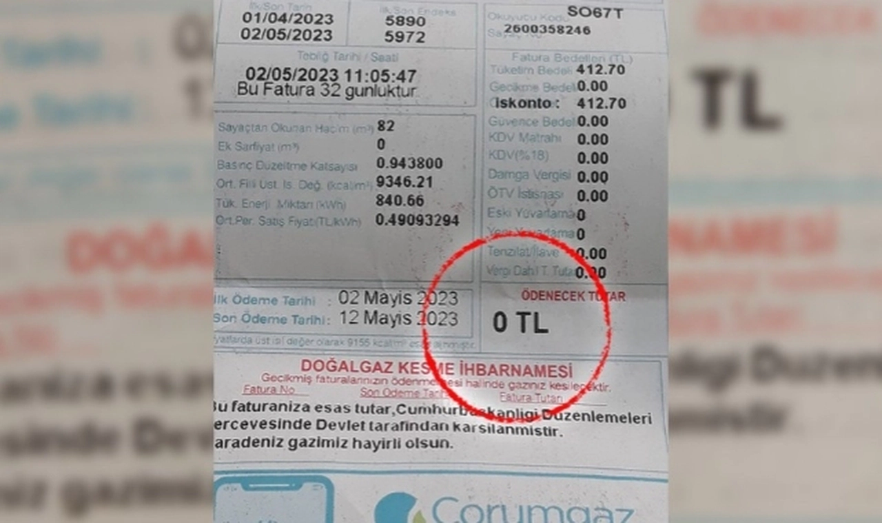 Ücretsiz olacağı duyurulmuştu: '0 TL' doğal gaz faturaları evlere gelmeye başladı!