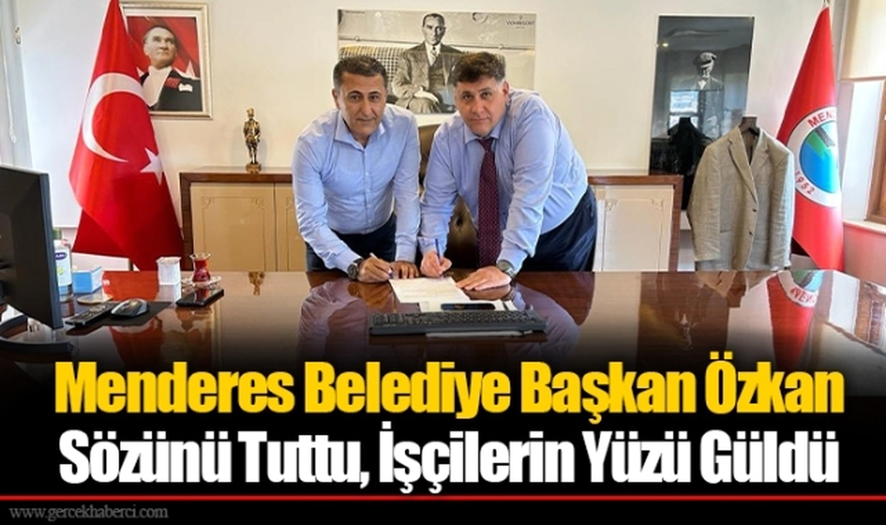 Menderes Belediye Başkan Özkan Sözünü Tuttu İşçilerin Yüzü Güldü