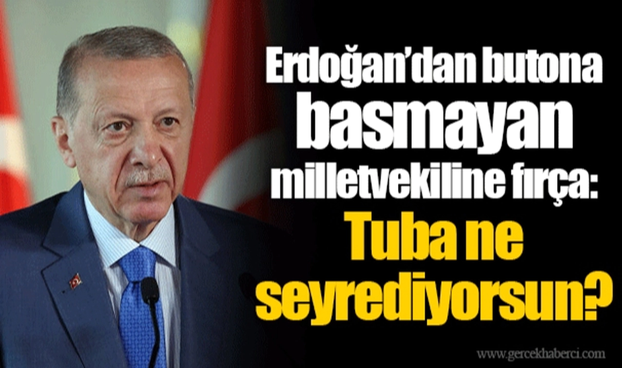 Erdoğan’dan butona basmayan milletvekiline fırça: Tuba ne seyrediyorsun?
