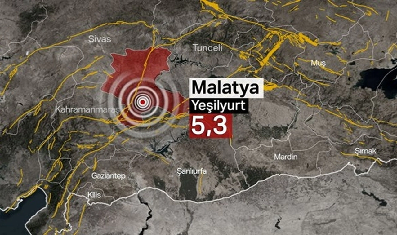 Malatya'da 5.3 büyüklüğünde deprem
