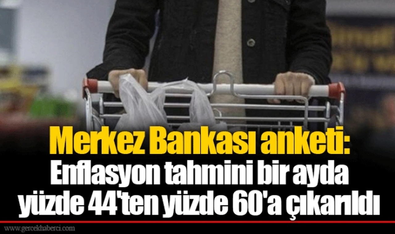 Merkez Bankası anketi: Enflasyon tahmini bir ayda yüzde 44'ten yüzde 60'a çıkarıldı