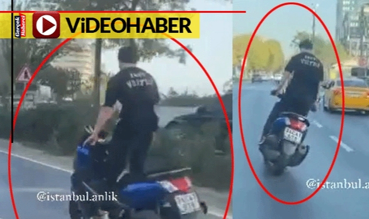 Akrobatik hareketler yapan motorcu polislere böyle yakalandı