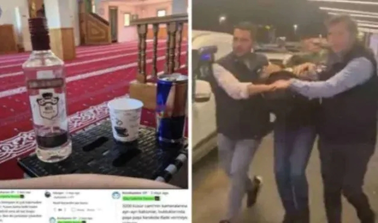 Camide alkol şişeli fotoğraf paylaşan şüpheli yakalandı