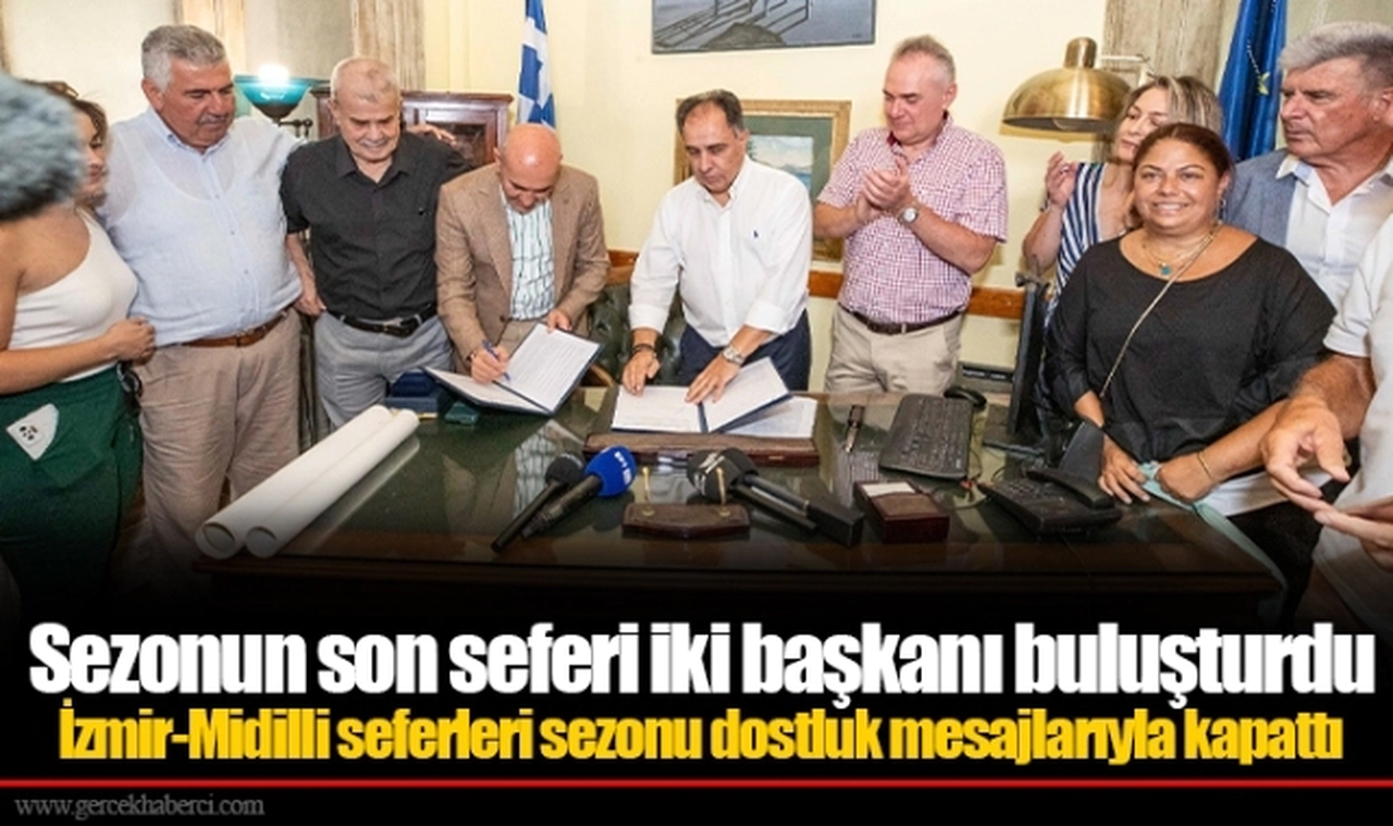 İzmir-Midilli seferleri sezonu dostluk mesajlarıyla kapattı