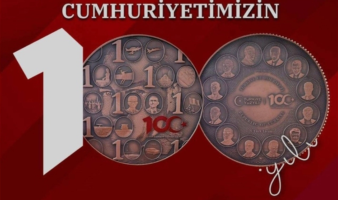 Cumhuriyet'in yüzüncü yılına özel hatıra parasında AKP'nin sloganı kullanıldı