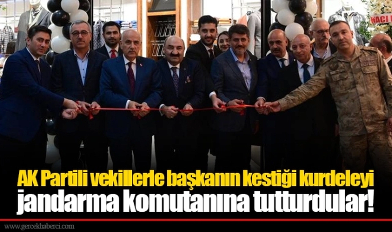 AK Partili vekillerle başkanın kestiği kurdeleyi jandarma komutanına tutturdular!