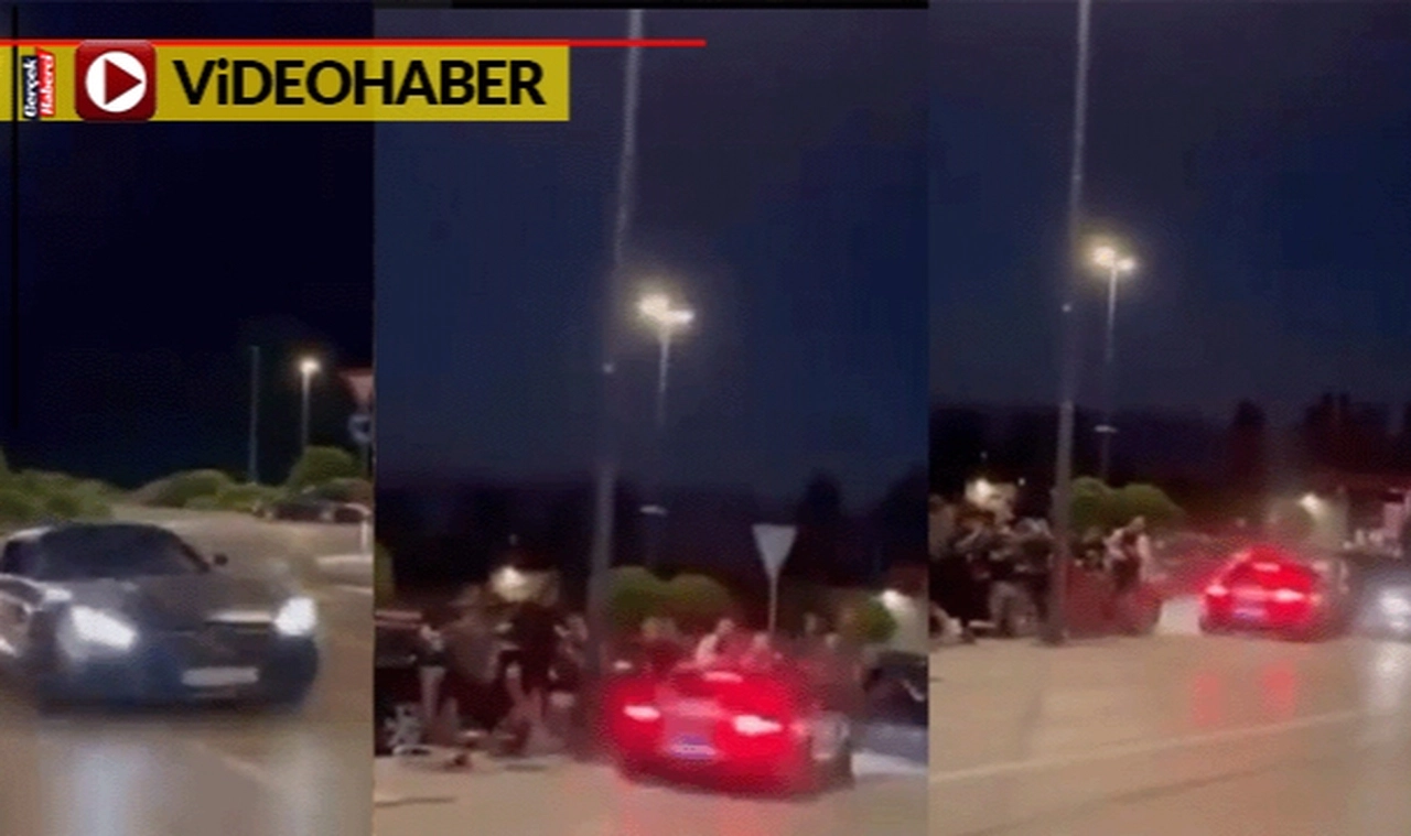 Akıl almaz olay... Şov yapan sürücü kalabalığın arasına daldı