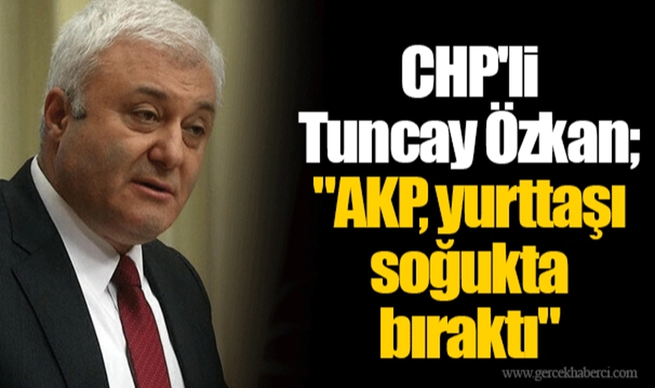 CHP'li Tuncay Özkan; "AKP, yurttaşı soğukta bıraktı"