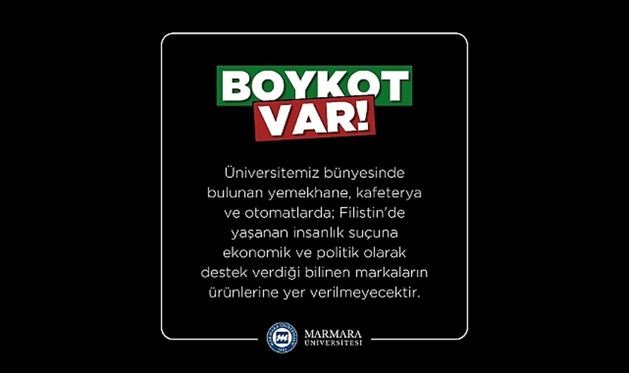 Marmara Üniversitesi, Filistin için boykot başlattı