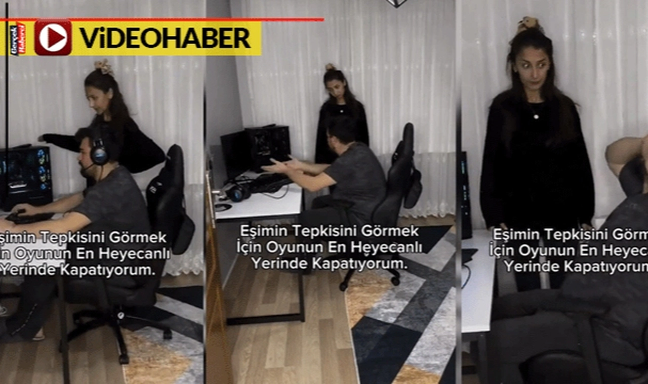 Oyun oynarken karısı bilgisayarı kapattı, adam çılgına döndü