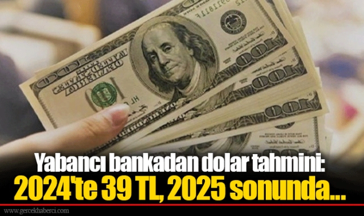 Yabancı bankadan dolar tahmini: 2024'te 39 TL, 2025 sonunda...