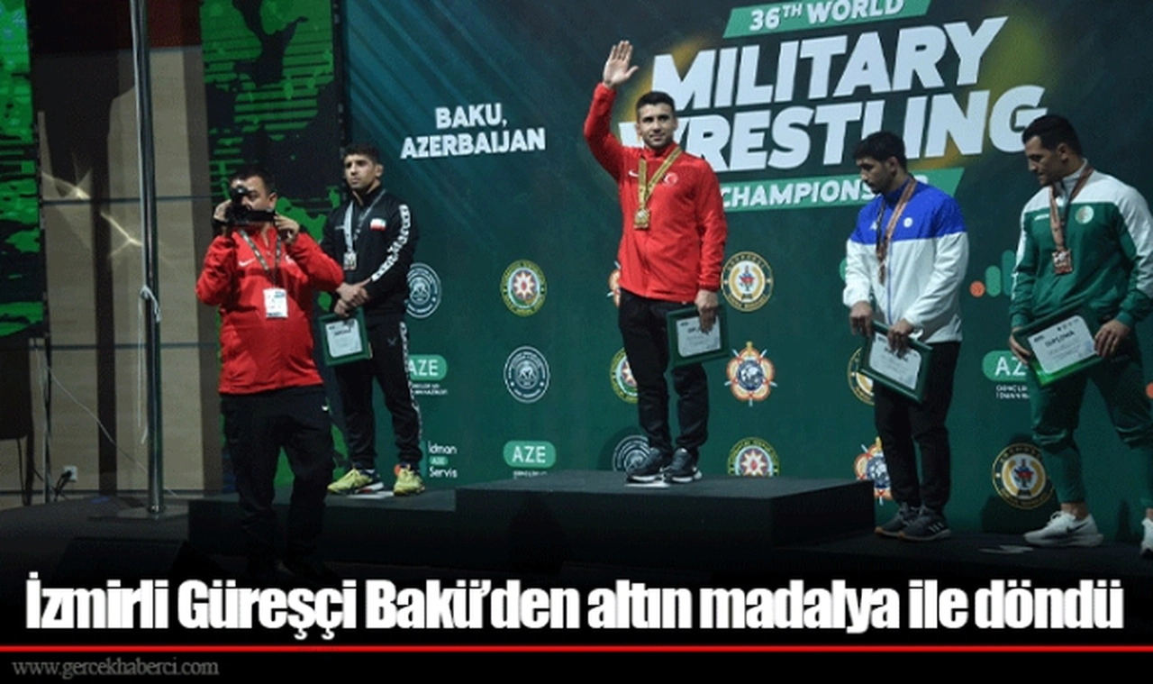 İzmirli Güreşçi Bakü’den altın madalya ile döndü