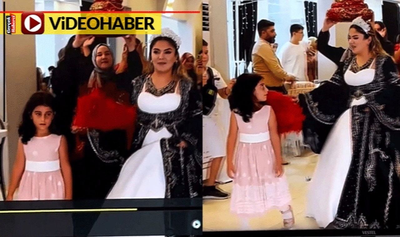 Kına gecesinde salona çıkan gelin küçük kızı böyle kovaladı