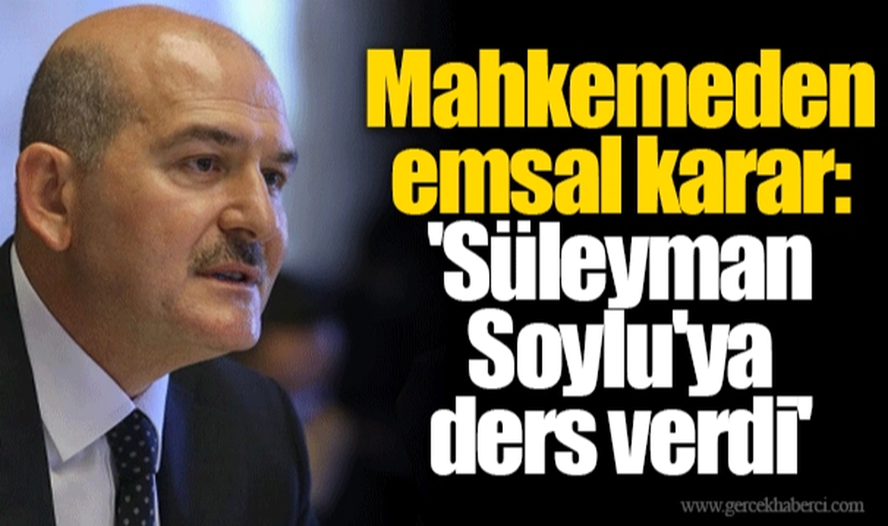 Mahkemeden emsal karar: 'Süleyman Soylu'ya ders verdi'
