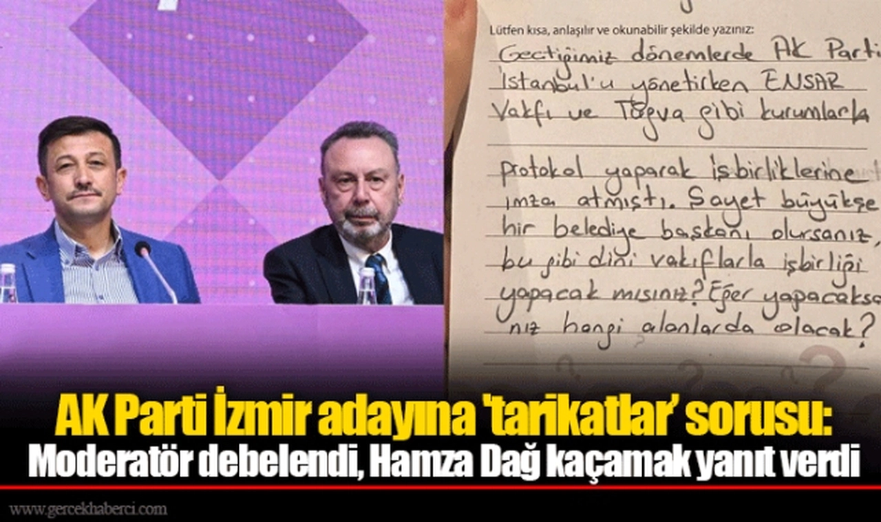 AK Parti İzmir adayına 'tarikatlar’ sorusu: Moderatör debelendi, Hamza Dağ kaçamak yanıt verdi